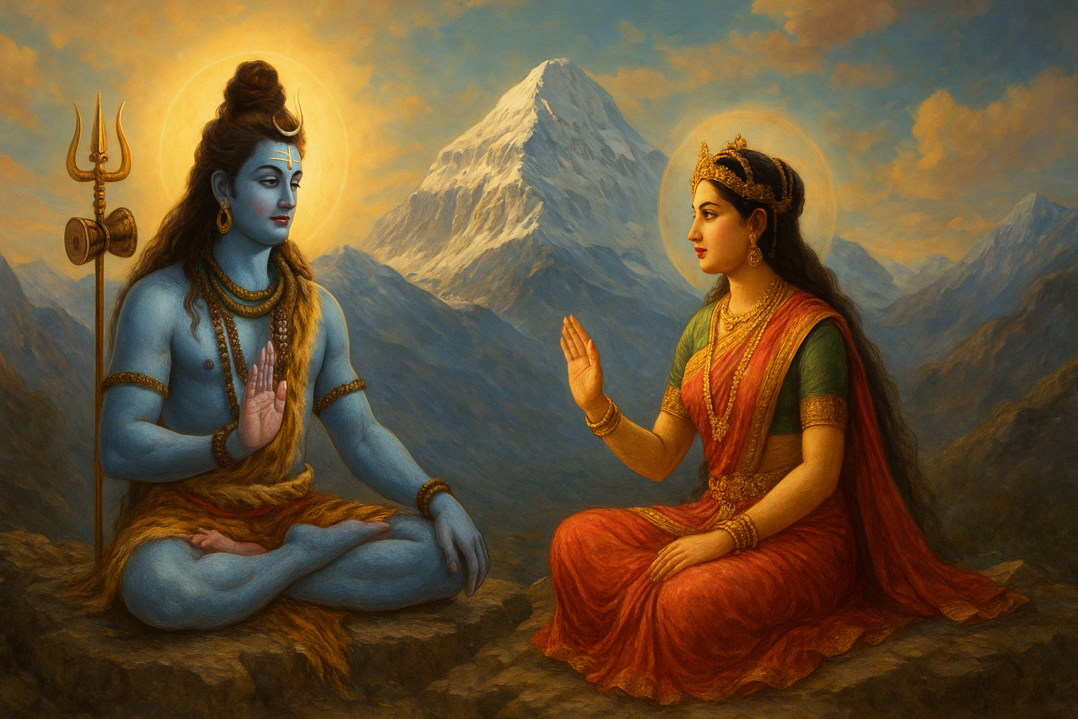 Shiva reciting Siddha Kunjika Stotram to Devi